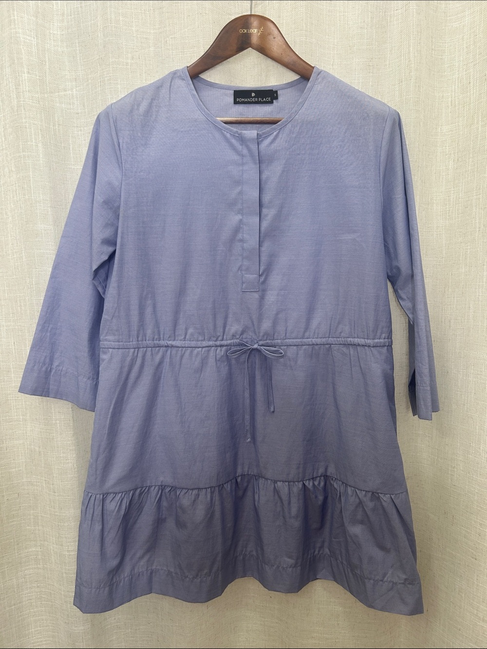 Tuckernuck Pomander Place Lavender Waist Tie Long Sleeve Tunic Dress